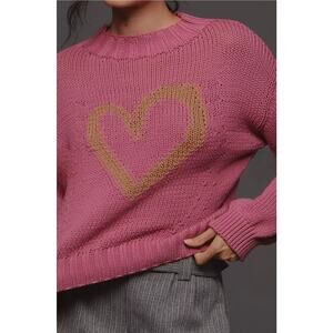 Maeve by Anthropologie The Pippa Mock-Neck Sweater Icon Heart Edition. Ret $118